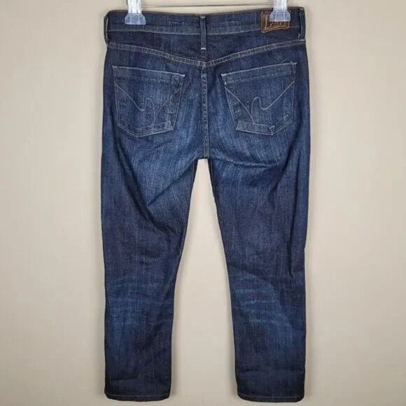 Citizens Of Humanity Size 28 Elson Medium Rise Straight Leg Cropped Blue - Picture 4 of 12